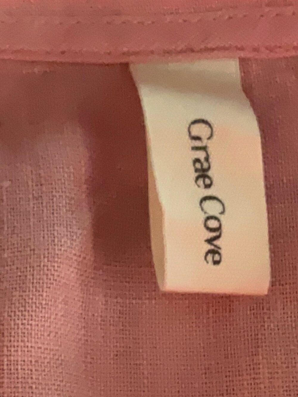 Grae Cove Women's Hollister Pink Linen Button-Down Shirt 3/4 Sleeve - Size XL - Picture 10 of 12